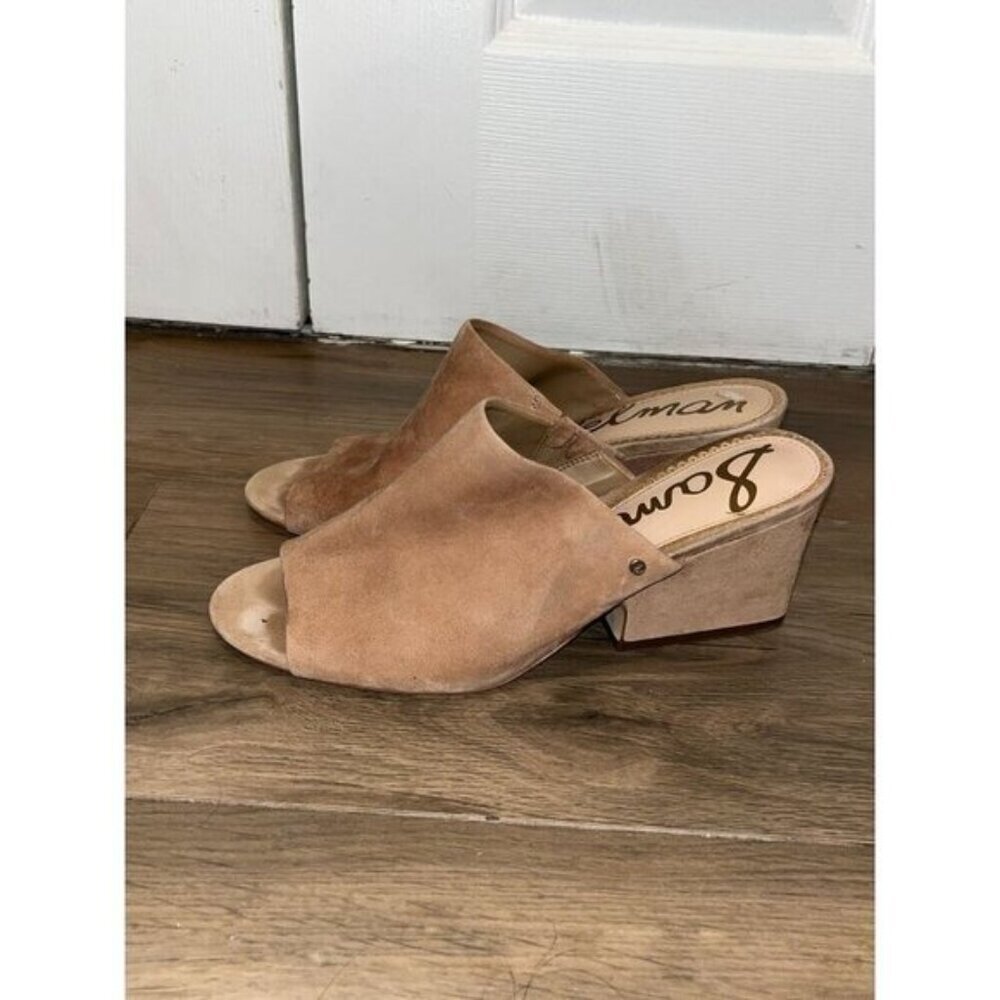 Sam Edelman Tan Suede Wedge Mules